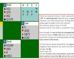 "Think Bridge" and outside the box on opening leads